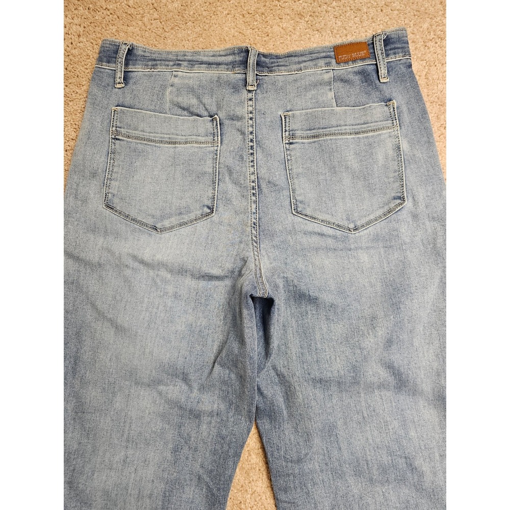 Judy Blue High Waist Wide Leg Jeans Light Wash Denim Size 15/32 JB82401MD - Picture 7 of 8